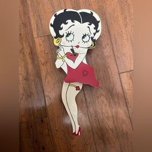 Vintage Betty Boop Wooden Pendulum Wall Clock BettyBoop